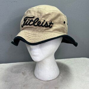 Titleist Breezer Bucket Hat Beige Tan S/M Sun Shade Packable Embroidered Cotton
